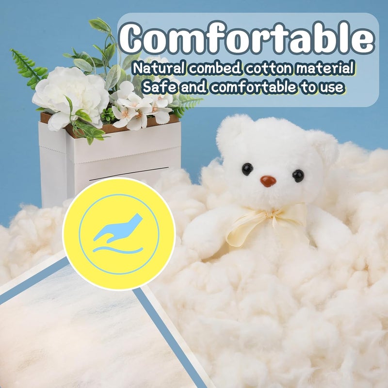 Kogyxe 10.58oz Combed Cotton Filling, High Resilience Cotton Stuffing, Premium Pillow Stuffing for Cushions Crochet DIY Crafts, Stuffed Animals - Image 5